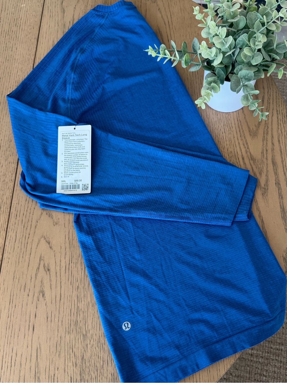 Lululemon Metal Vent Tech Long Sleeve Shirt XXL Blue Seamless Slim Fit NWT